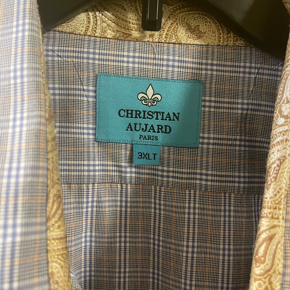 Mens blue 3xl tall long sleeve dress shirt